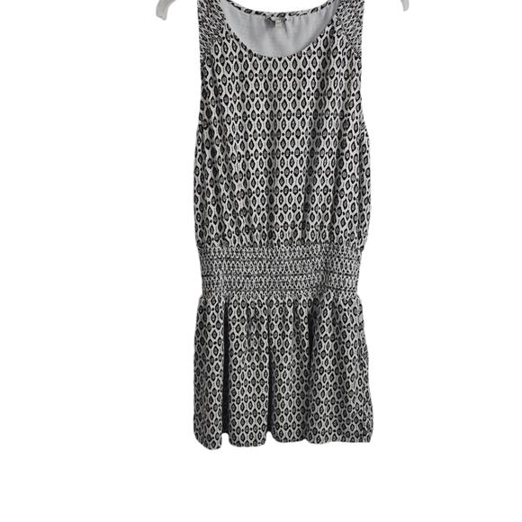 Joie Women's Blouson Sleeveless 100% Silk Lined Midi Dress Geometric Cocktail M - Picture 1 of 12